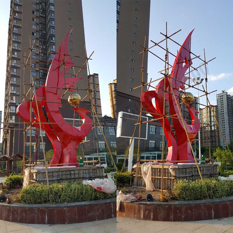大型不銹鋼景觀雕塑，室外大型景觀雕塑，廣場不銹鋼標志