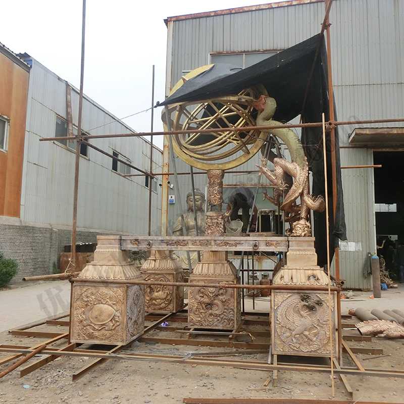 渾天地動儀，銅地震儀雕塑，銅地動儀景觀